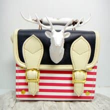 TIMBEE LO 手製 白色 鹿頭裝飾迷你小手袋 包包 復古手柄