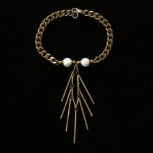 黃銅魚骨珍珠手鍊
