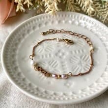 老林雜貨 | 花花雙色珍珠手鍊