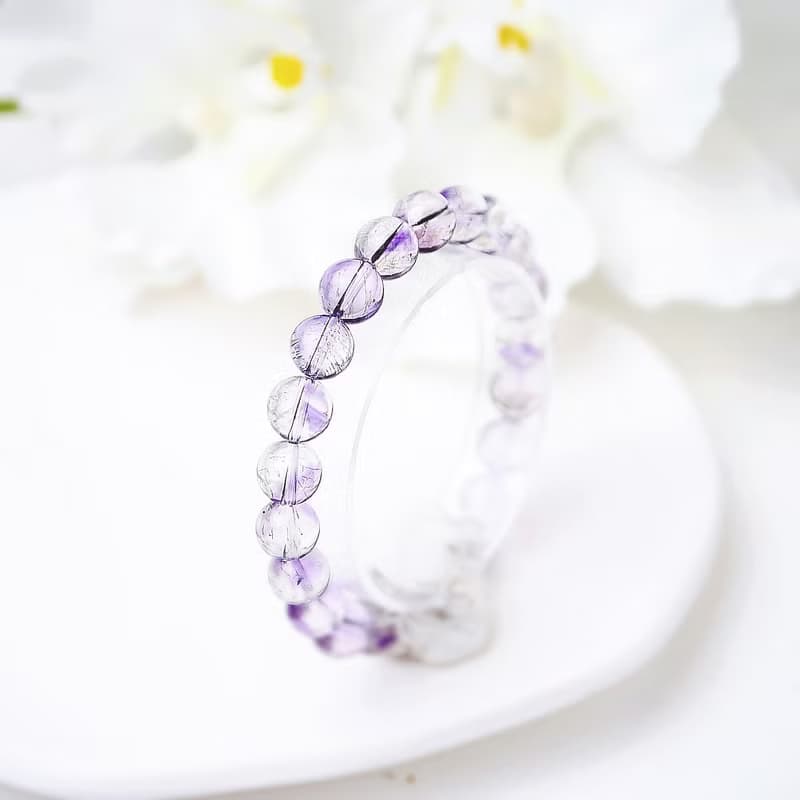 全淨體清透亮澤 黑紫超七高頻水晶手鍊