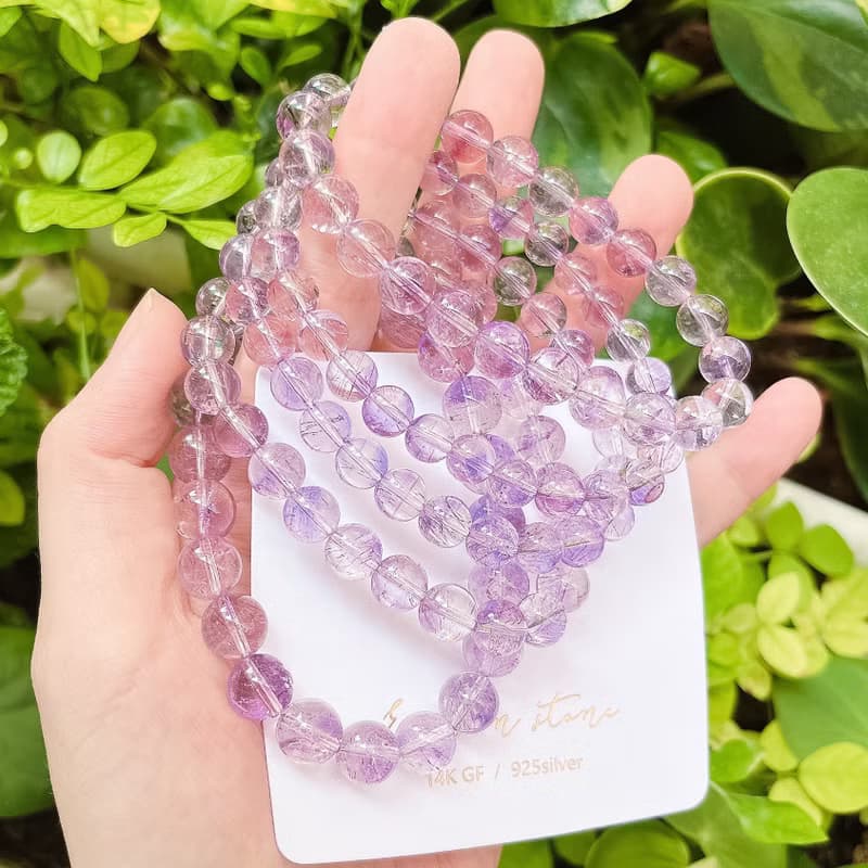 全淨體清透亮澤 黑紫超七高頻水晶手鍊