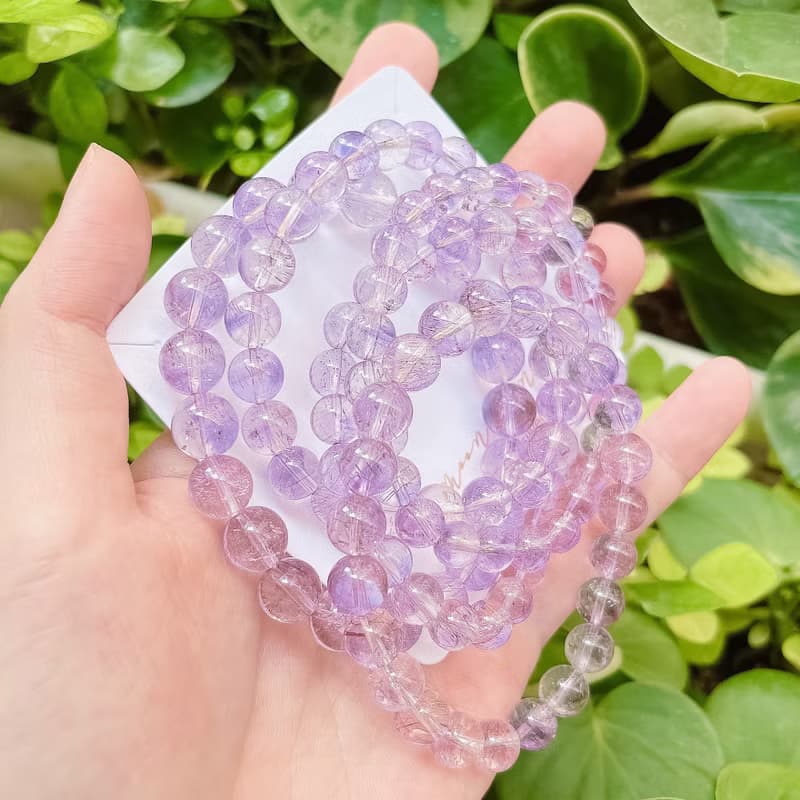 全淨體清透亮澤 黑紫超七高頻水晶手鍊