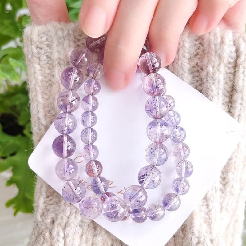 全淨體清透亮澤 黑紫超七高頻水晶手鍊