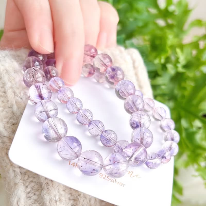 全淨體清透亮澤 黑紫超七高頻水晶手鍊