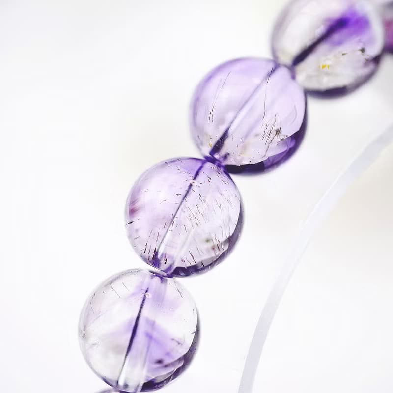 全淨體清透亮澤 黑紫超七高頻水晶手鍊