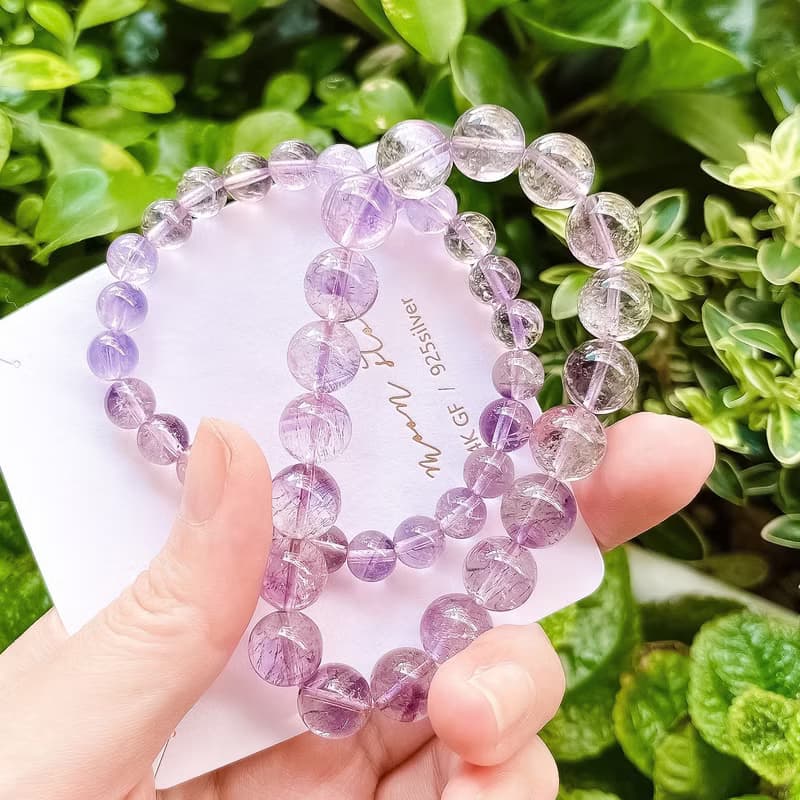 全淨體清透亮澤 黑紫超七高頻水晶手鍊