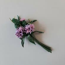 皮革胸針 Lilac cornflower leather brooch for her Leather women's jewelry