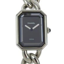 【日本直送】シャネル CHANEL プルミエールM 腕時計 H0452 SS クオーツ アナログ表示 ブラック文字盤 レディース【中古】