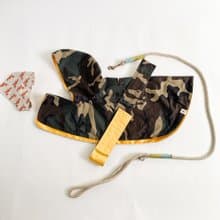 【現貨】 迷彩黃袍,L_61,毛孩斗蓬雨衣,雙面可穿, 防風防雨