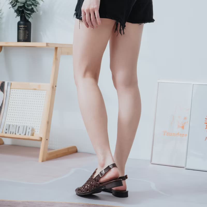 【氣質優雅】MIT氣質淑女鞋。真皮。蜜糖咖7700