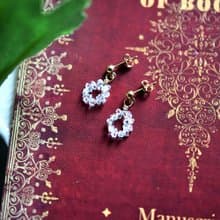 単品　オリジナル 極上 ハーキマーダイヤモンドのしずくピアス　4月の誕生石