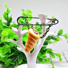 >>仿真甜點別針-巧克力螺旋麵包- #衣服配件# #包包掛件#