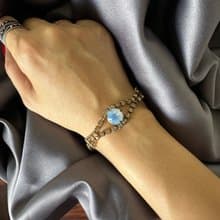 老又好古董珠寶 透光萊茵石手鍊 BR227