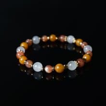 童心未泯 // 太陽石粉晶黃玉 手鍊 // 富足 勇氣 自信 人緣