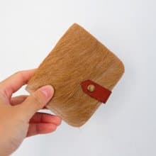 法國復古毛皮手工皮革錢包