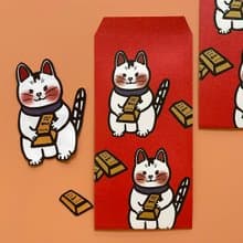 【快速出貨】招財貓紅包袋利是封3入