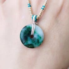 【親翠】天然翡翠 冰白底辣綠無拋光磨砂霧感平安釦 | 養成系美釦