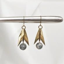 地仙 L'IMMORTEL 俠女 天然石黃銅 垂墜耳飾