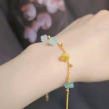 招財•貴人•轉好運|夢幻多寶冰桂花|緬甸A貨翡翠純銀手鏈
