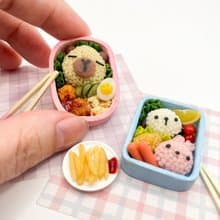 黏土袖珍食物|迷你造型便當-兩款可選  /食玩/娃物/收藏/