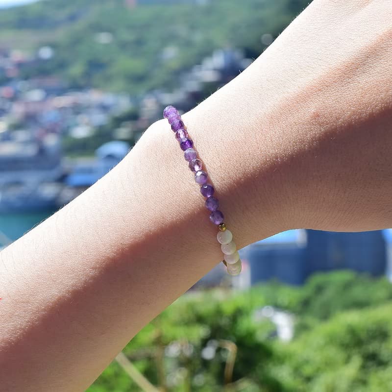 普羅旺斯的靜│白碟貝馬蹄螺 紫水晶 銅 手鍊