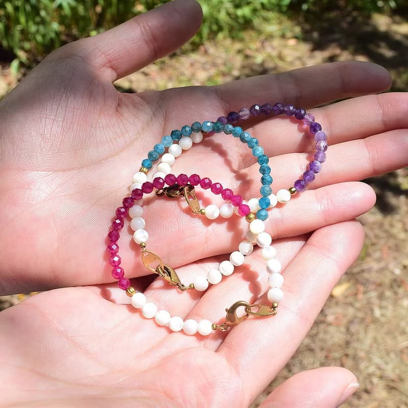 普羅旺斯的靜│白碟貝馬蹄螺 紫水晶 銅 手鍊