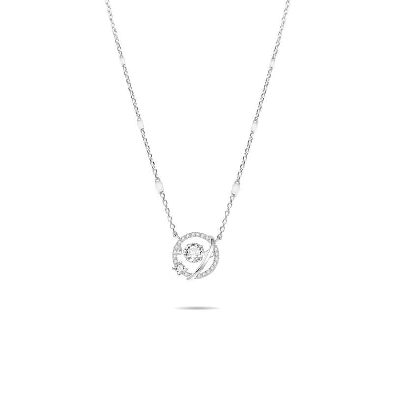 個性星球跳動頸鏈 (白金色)