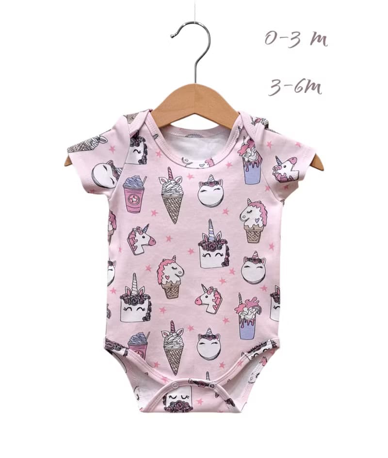 Unicorn baby girl onesie, baby girl bodysuit, baby girl clothes, pink onesie