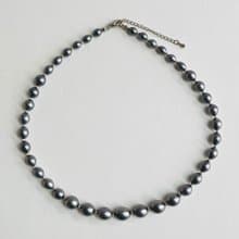 ガラスバロックパールグラデーションネックレスM/約45cm/プルーン/made in japan