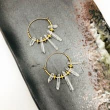 水晶14kgf耳環 波希米亞耳環 防過敏 天然水晶 情人節禮物