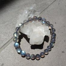 天然拉長石 水晶手鍊【7mm】