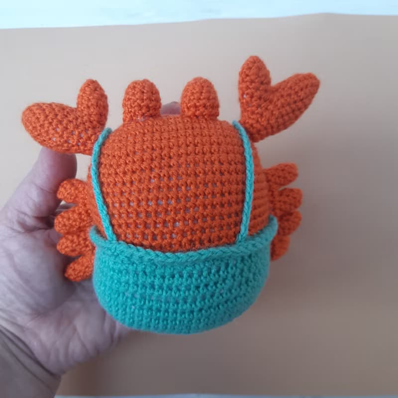 Hand Crochet Funny Crab Stuffed Toys Animals Sea Plush Toys Knit Amigurumi Gift