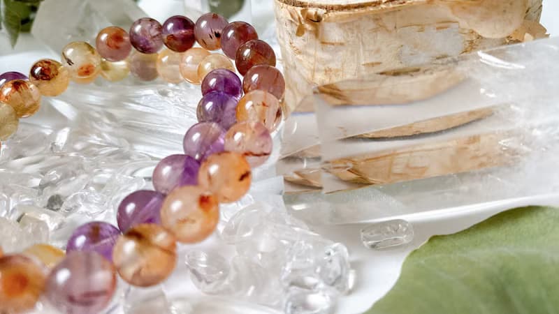 稀有血鈦芬達極光23手串||極光23/水晶/手串/手鍊