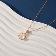 微鑲鋯石貝殼項鍊 (珍珠母貝)共兩色