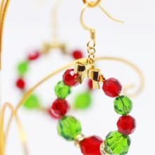 スワロフスキー クリスマスリース ピアス&イヤリング