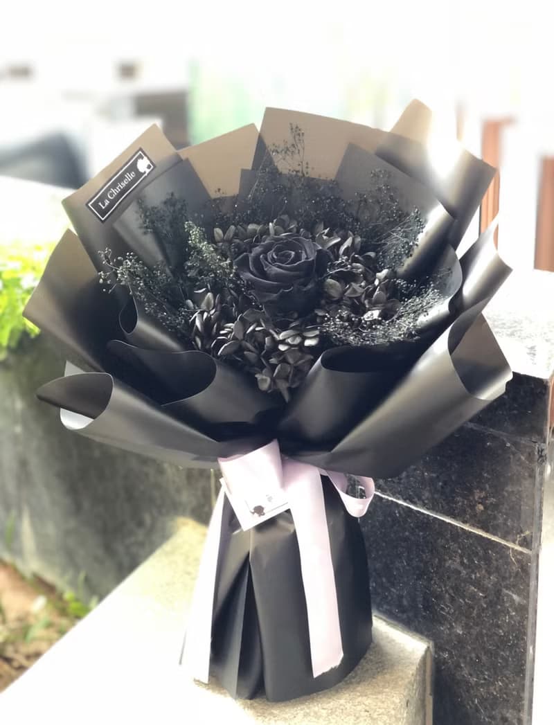 (香港自取) 黑色玫瑰花 保鮮花束 永生花束 不凋花