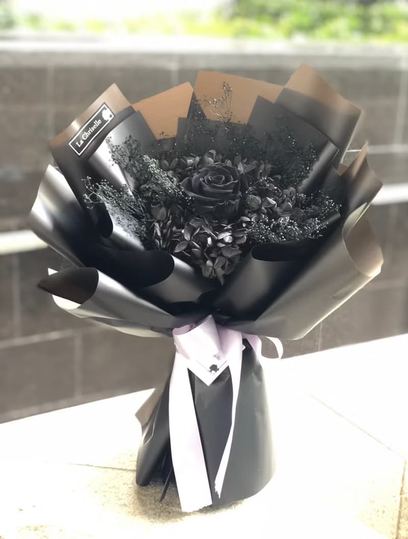 (香港自取) 黑色玫瑰花 保鮮花束 永生花束 不凋花