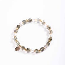 綠碧髮晶白水晶手鍊 | 綠髮碧璽事業招財水晶手鏈