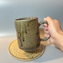 柴燒500cc古樸重落灰馬克杯 / 啤酒杯 / 小平凡手作