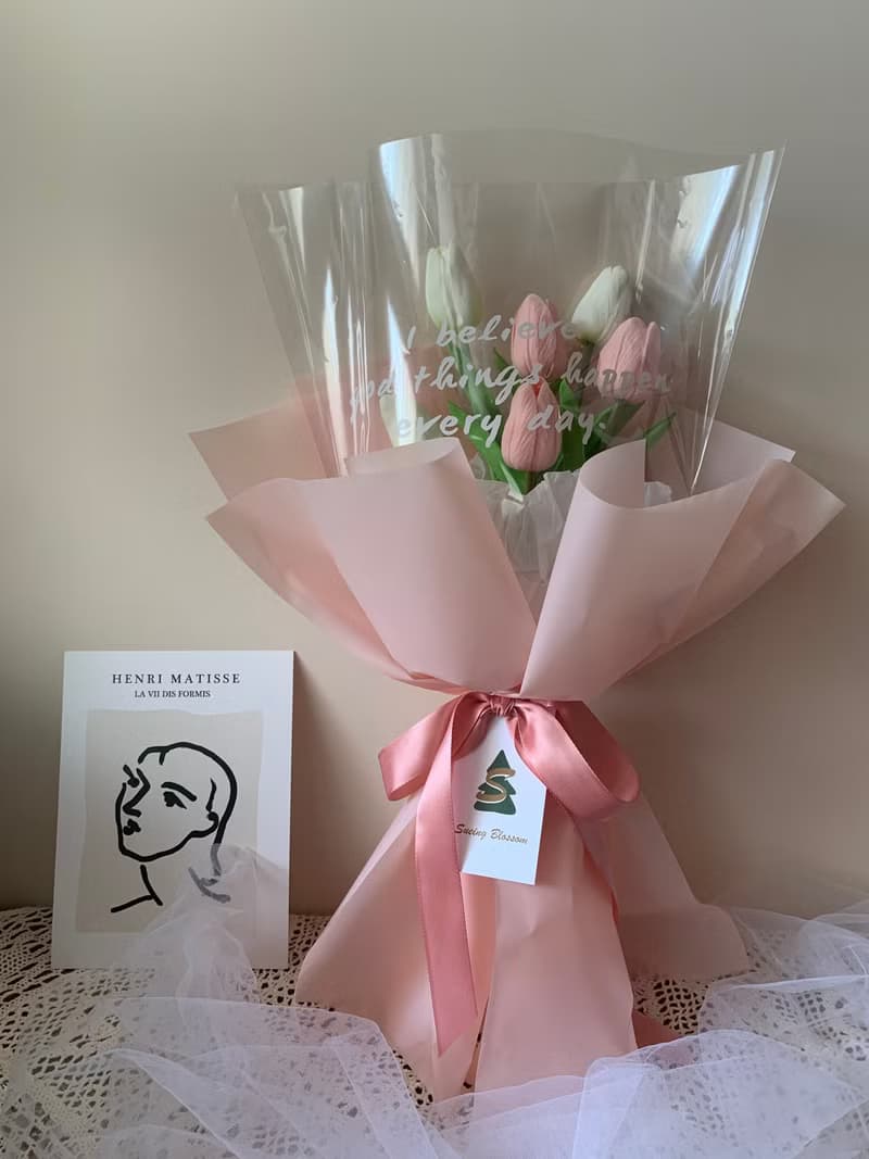 sueing_blossom  鬱金香棉花糖單隻花束