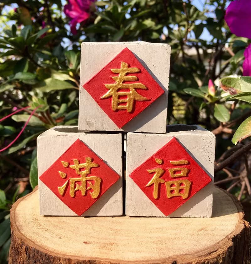 福  紅通通!!新年磁鐵盆栽 送多肉植物