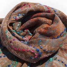 羊絨毯刺繡羊毛披肩/針織圍巾/刺繡圍巾/羊絨披巾/喀什米爾Cashmere 聖誕禮物 情人節禮物 交換禮物 生日禮物-花