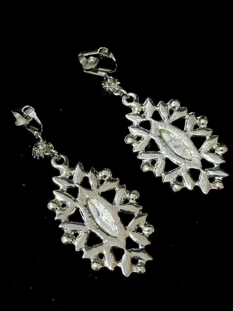 vintage jewelry  古董萊茵夾式耳環  王后之鏡