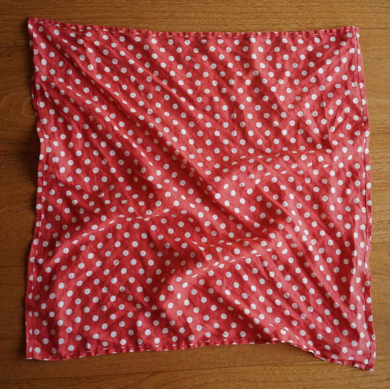 紅色圓點亞麻 白色小波點 多用途親子手帕 方巾 秋冬圍巾