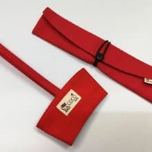 環保筷袋杯套組~手提式飲料杯套 餐具組收納袋 筷套(紅色)F08-001