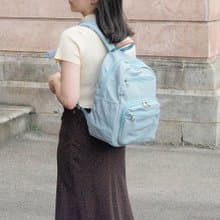 (粉嫩藍)必buy輕盈紙感旅行後背包33531