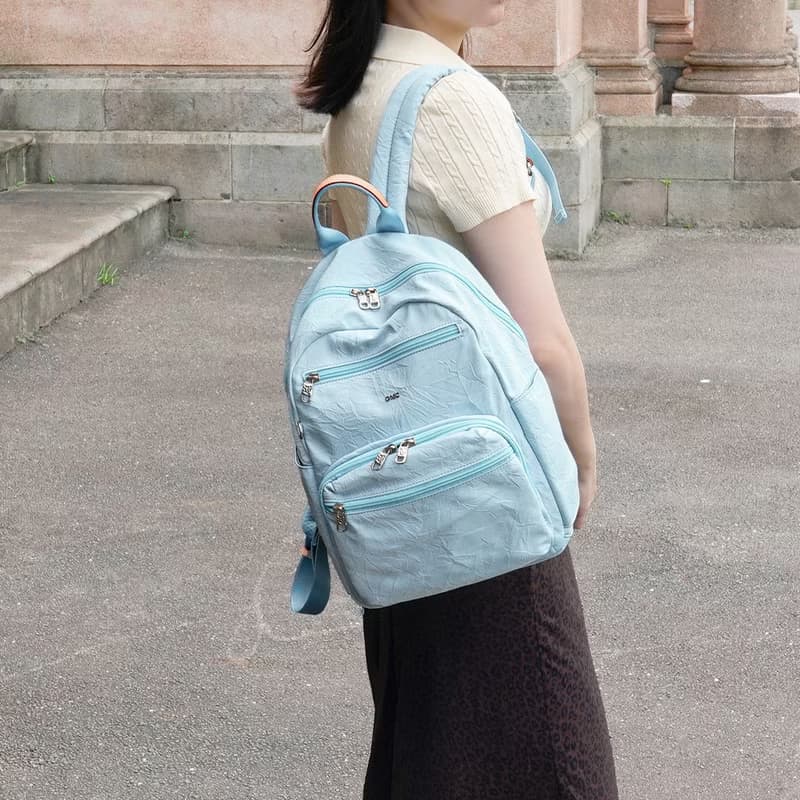 (粉嫩藍)必buy輕盈紙感旅行後背包33531