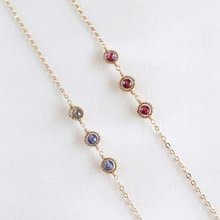 14KGF 石榴石/堇青石 天然石手鍊 腳鍊 可自選寶石搭配