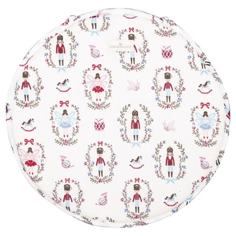 【新品】丹麥GreenGate Cindarella white 圓形椅墊 38cm