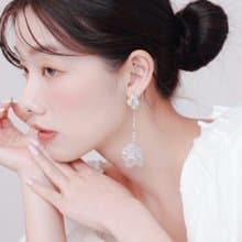 COR-DATE / 銀色花語 / 花束飄逸耳環 / 長